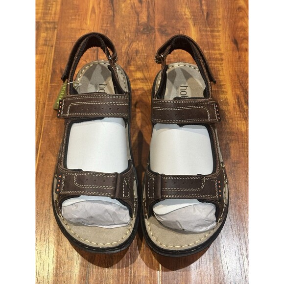 Hotter Comfort Concept Dee Brown Leather Sandals Men’s Size US 9 M - New in Box main image 8